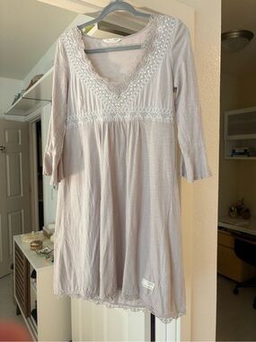 Odd Molly Lace-Trimmed Light Mauve Tunic Dress